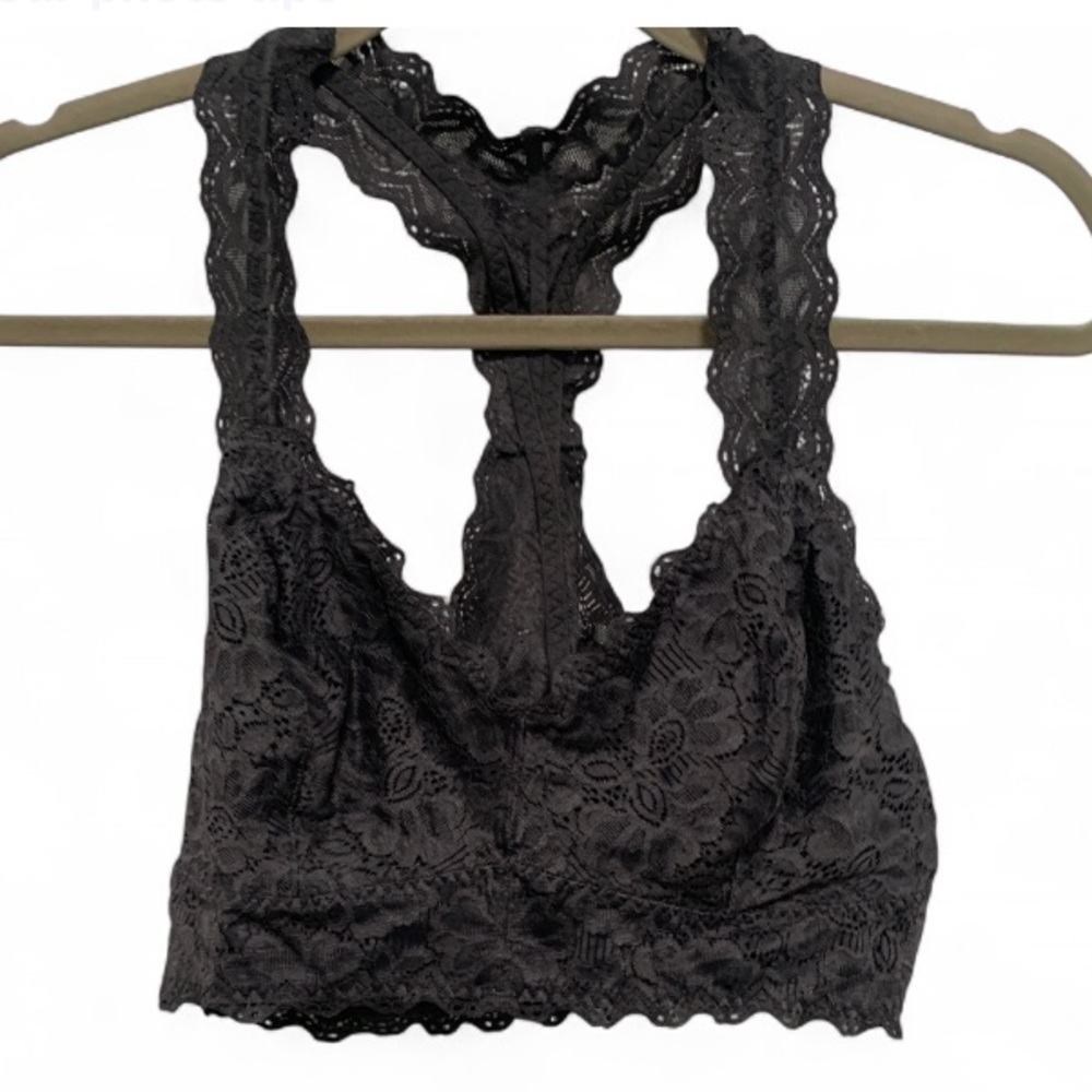 ☀️2/$20 Felina Black Lace Racerback Bralette | XL